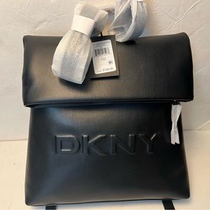 NWT DKNY Black Tilly Foldover Backpack